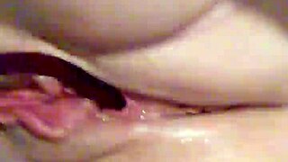 Wife Plunges Toy Into Dripping Pussy