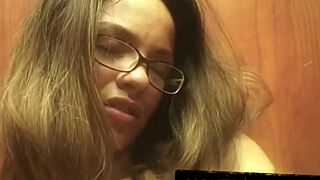 secretary hides dildos in elevator and fucks herself after work