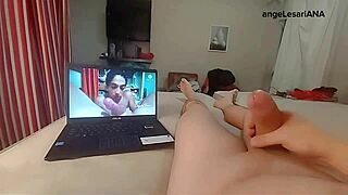 Watching my video, caught primastro jerking, milked him dry