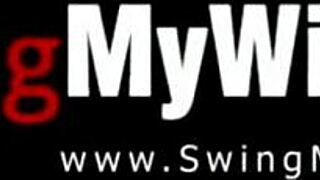 Damn! Hubby watches his hot wife swing with others