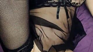 husband watches passionate milf wife dominate in close-up anal pov