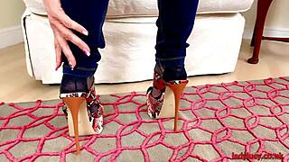 lucy gresty teases in skintight jeans and sexy lingerie