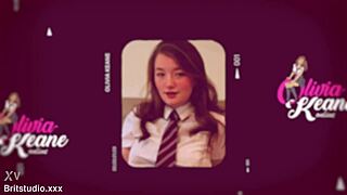 naughty college student gets spanked hard in steamy lingerie action. her brunette charm can't save her!