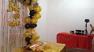 beautiful indian milf secretary at new years party in elegant dress with vagina exposed