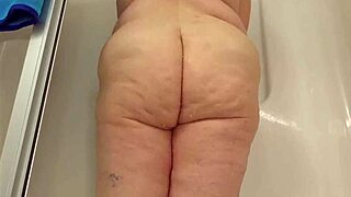 Big Boobed BBW Maid Flashes Juicy Fat Ass and Pussy While Cleaning