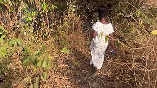 Rough Outside Fucking with Shy Village Girl in Wild 3some at Ranch