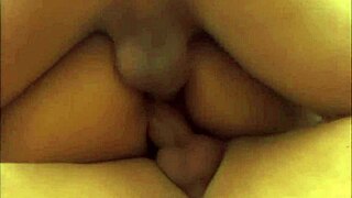 Threesome with brunette mom in heels and fishnets