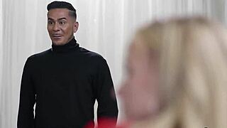 Skinny blonde gets her ass fucked by a big cock