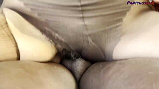 mature married woman films first black man encounter in pantyhose