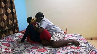 Indian milf bhabhi receives closeup blowjob and mouth fucking, swallowing cum inside