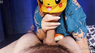 Suck my hard cock like Pikachu, asian milf slave with tongue fetish