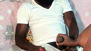 Bbc cock gets a sloppy handjob