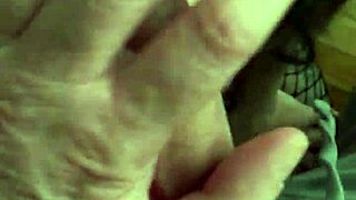 Candie cross shares intimate cuddle moments in fishnets with her submissive side