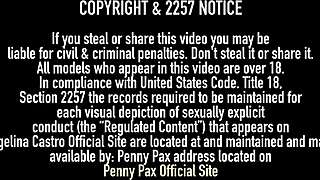 Penny Pax ORGASMS on DOUBLE-HEAD DILDO outdoors