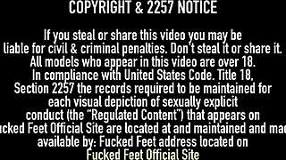 Christie Stevens Bends Over for Foot Job on Bed