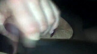 Quick handjob in pantyhose lingerie, she's fast and wild! 😘💦