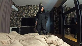 Milfycalla Gets Face Fucked and Banged Doggystyle on Black Winter Jacket