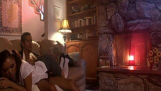 Wow! Teen Annie Cruz strips for old man in fishnet peep show