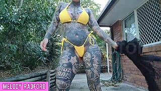 micro bikini twerk with melody radford's big ass