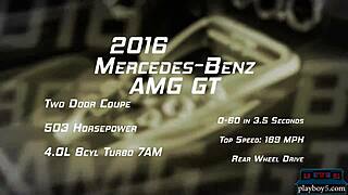 Playboy babes in hot bikinis washing a mercedes amg gt