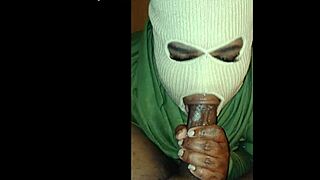 super sloppy deep throat blowjob from masked girl with monster cock handjob ass swallow cum facial