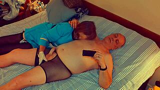 Granny Nurse Blows Cock in Cosplay Hospital Scene