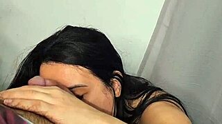 Pregnant Stepmom's Close-Up Bareback Blowjob POV