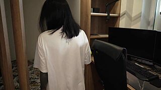 fat asian milf submissive in doggystyle, petite tits, big ass, homemade neighbor fucks unaware girl ep2