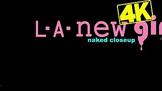 Pretty teen 18+ blonde shows her sexy body in a casting interview.