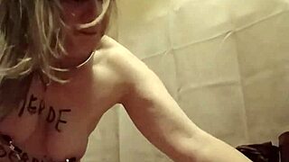 slave milf bent over licking boots in pov