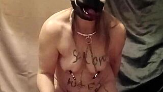 Humiliated housewife bent over for anal play