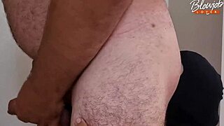 Wife masters deep throat with hard blowjob and cum on face in full scene