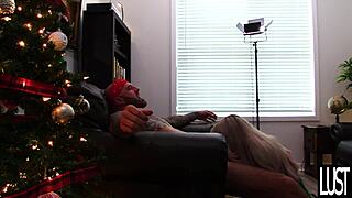 big tit elf enjoys holiday filling from santa's son