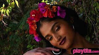 Big Ass Asian Milf Shows Juicy Boobs and Hairy Pussy Outside