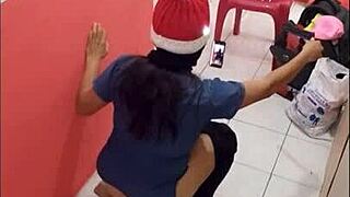 Milf Nurse Flashes Sexy Ass in Hospital Corridor on Christmas Eve