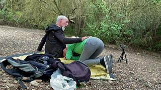 Stepmom Blowjob on Mountain with Cum in Mouth