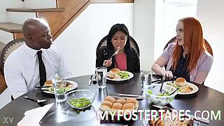 Foster MILF Bent Over for Hard Doggystyle in Full Sex Tape Scene