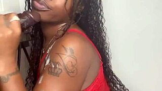 Keisha Minaj sucks stepbrother's big black cock