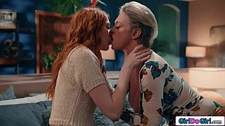 redhead's nipples tugged while facesitted by busty milf, huh?