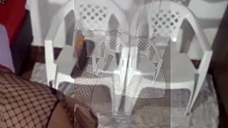 i undress in my red panties and bodysuit for a full video