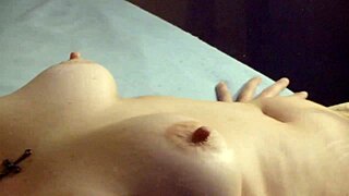 cum on my tits then use dildo!