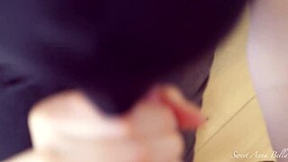 pov slow close up blowjob by hot milf cum in mouth and swallow cum big cock