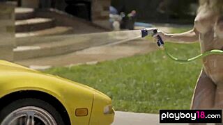 Bubble-Covered Ebony Milf Misty Stone Washes Car with Nude Teen Pals! How Hot Is That?