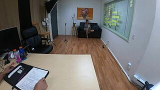 nataly dewalt in casting, sucking and gagging on that big cock