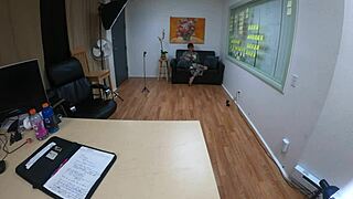 nataly dewalt in casting, sucking and gagging on that big cock