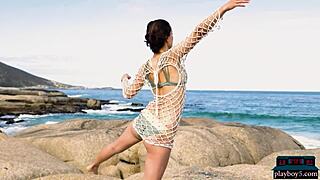 Look! Two Petite Ukrainian Milf Models Ariel And Sofi Ka Stripping Naked Outdoors!