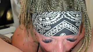 i'm givin deep blowjob and eatin milk from big clit milf bodybuilder