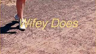 Milf Shows Her Shaved Pussy in Public, Hairless Ass and Outdoor Skirt Tease.