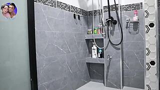 thai student bathing and washing before school