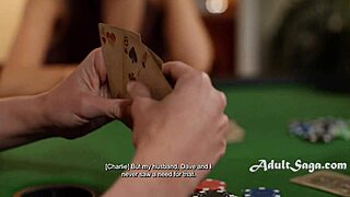 Milf threesome with dildo train after poker